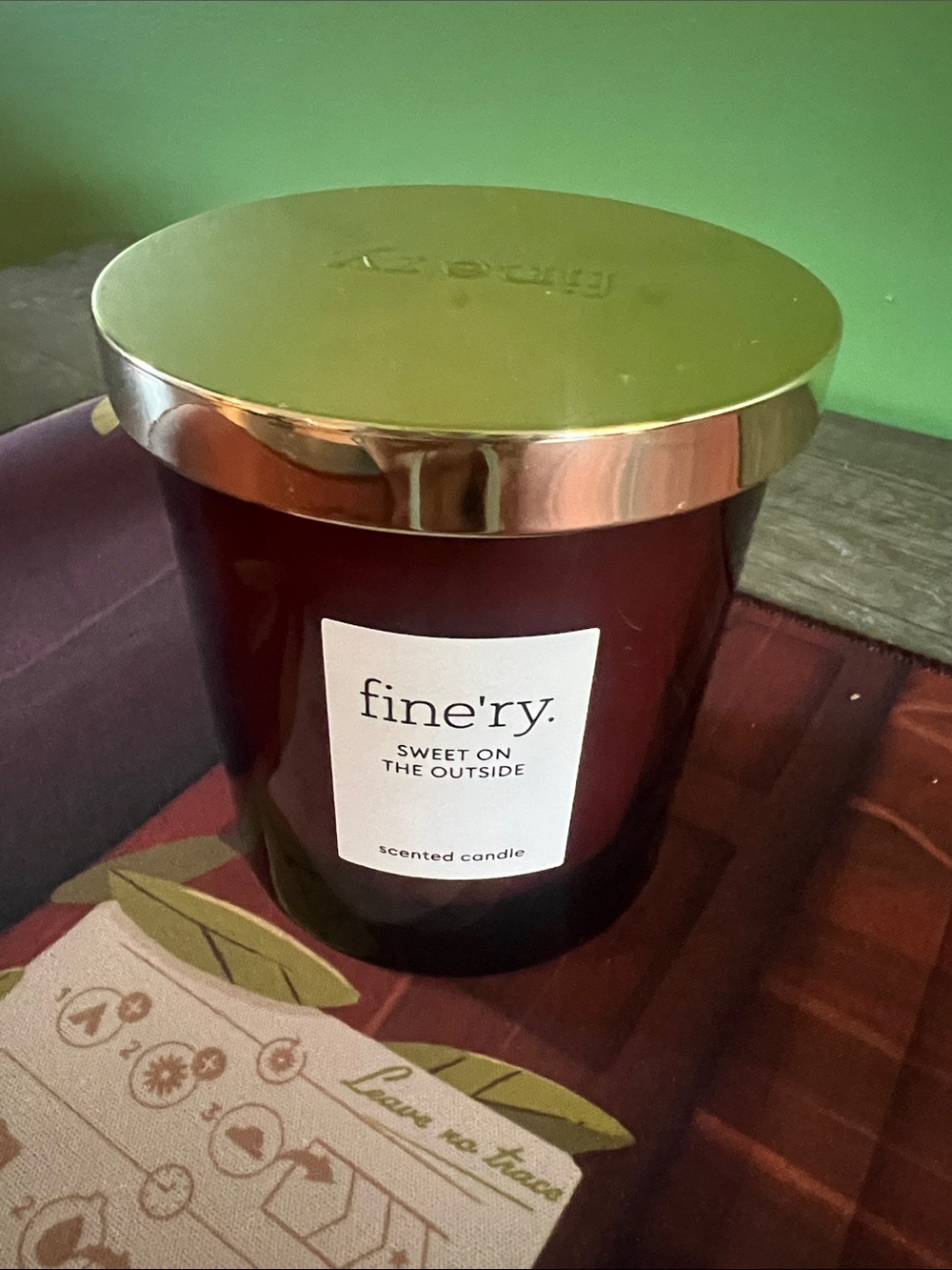Sweet On The Outside Scented Candle - Deep Red with Gold Lid